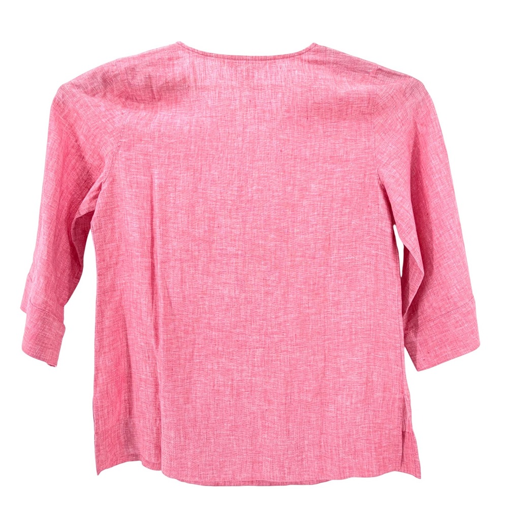 Tommy Bahama Tunic Women Size M Coral Pink 100% Linen Lace Up Tassel Top - Picture 3 of 10